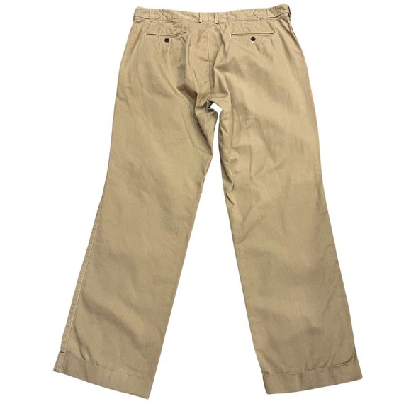 Polo Ralph Lauren Officer Pleated Trousers with Suspender Buttons, Khaki, 38 - Picture 9 of 10